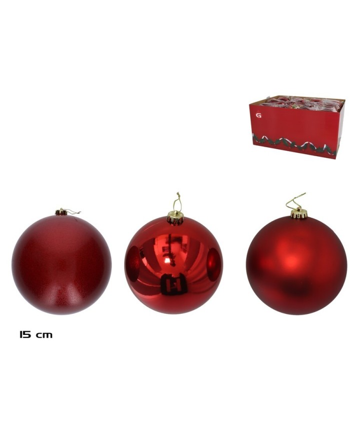 BOLA DE NAVIDAD ROJA 15CM 3 SURTIDOS