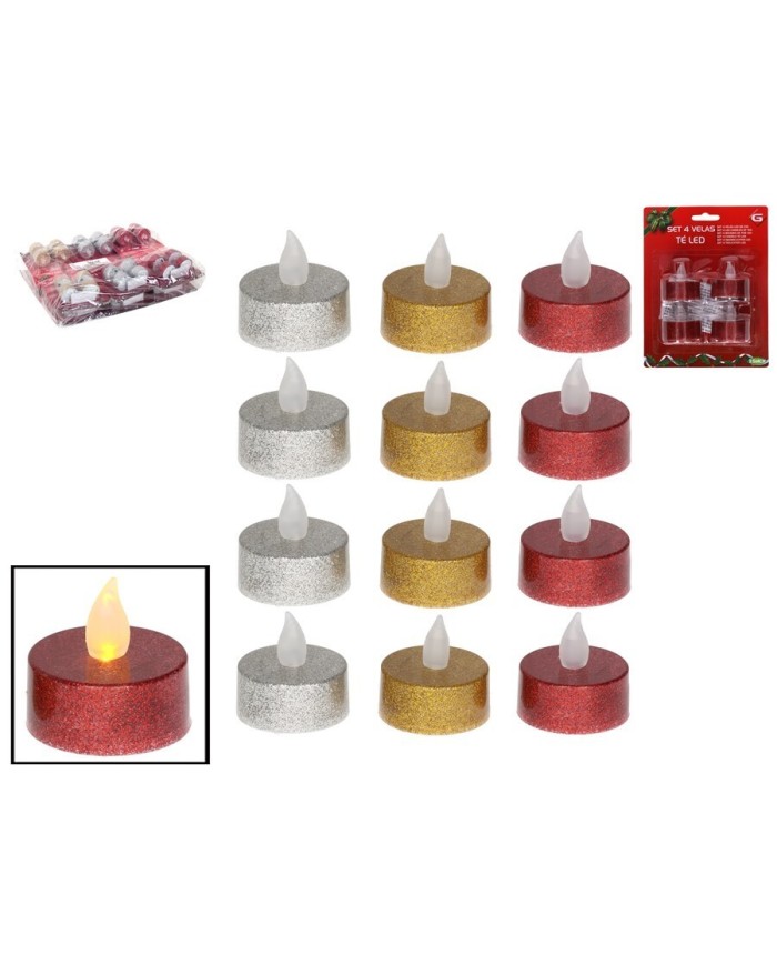 SET 4 VELAS TÉ LED 3.5X4CM 3ST