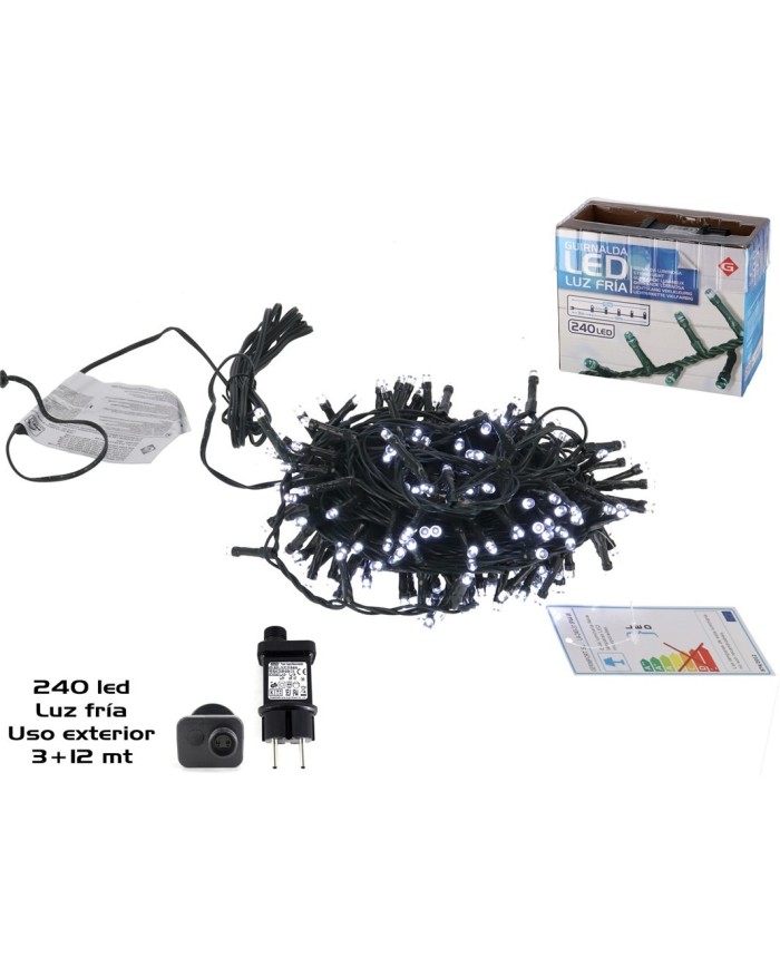GUIRNALDA 240LED FRIA EXT ADAP FUN 3+12M