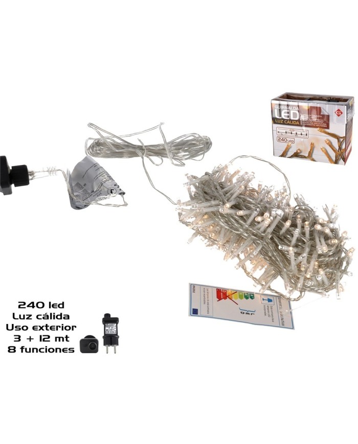GUIRNALDA 240LED CAL EXT ADAP FUN 3+12M