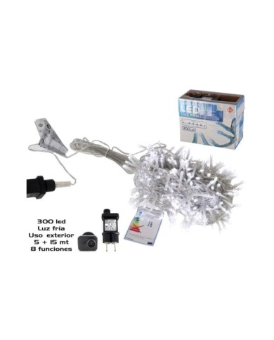 GUIRNALDA 300LED FRIA EXT ADAP FUN 5+15M
