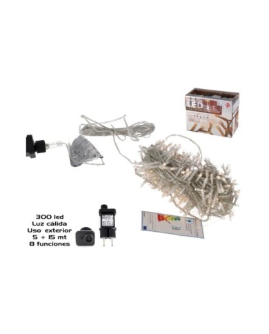 GUIRNALDA 300LED CAL EXT ADAP FUN 5+15M