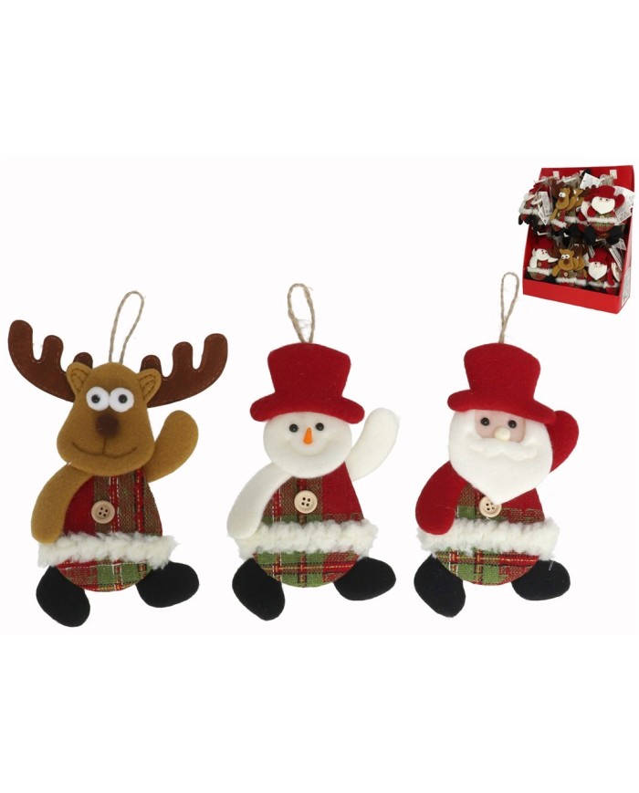 COLGANTE FIGURA NAVIDAD 15X10CM 3STD