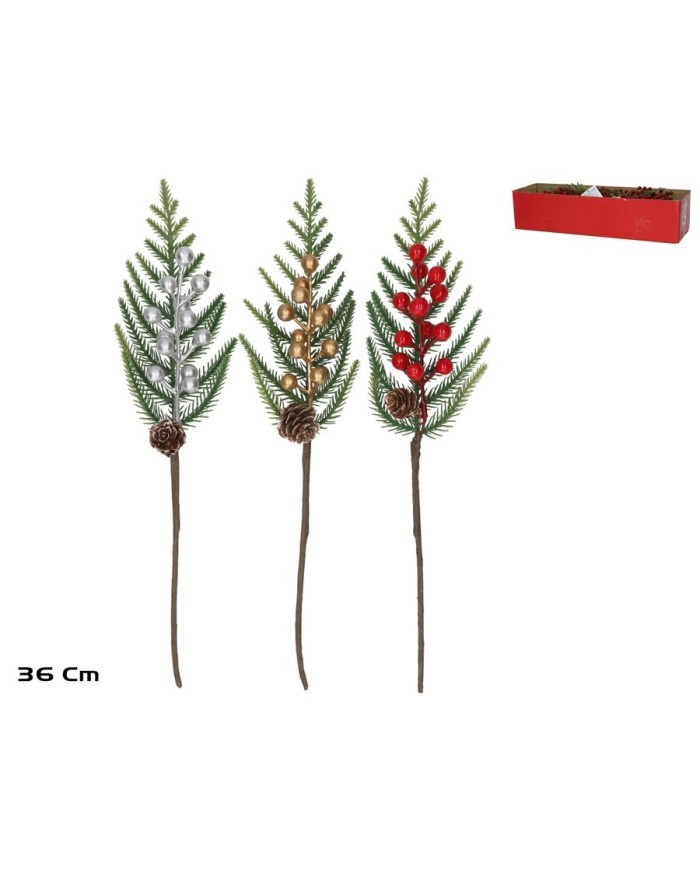 PICK PINO C/BAYAS ESCARCHADAS 36CM