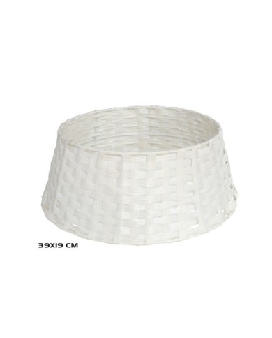 PIE ARBOL NAVIDAD BLANCO TRENZADO  39X19CM