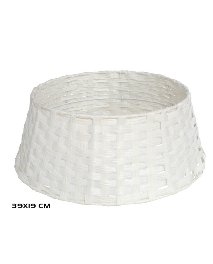 PIE ARBOL NAVIDAD BLANCO TRENZADO  39X19CM