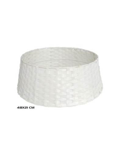 PIE ARBOL NAVIDAD BLANCO TRENZADO 48X21CM