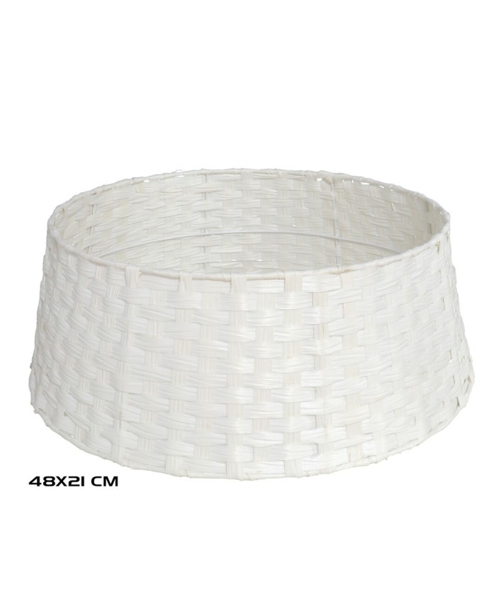 PIE ARBOL NAVIDAD BLANCO TRENZADO 48X21CM