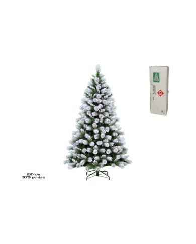 ARBOL NAVIDAD NEVADO BASE METAL 979 PUNTAS 210CM