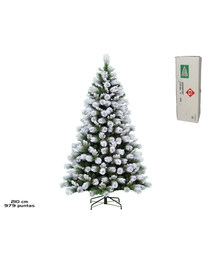 ARBOL NAVIDAD NEVADO BASE METAL 979 PUNTAS 210CM