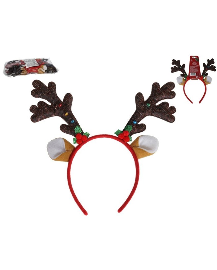 DIADEMA CON CUERNOS Y OREJAS 25X24CM
