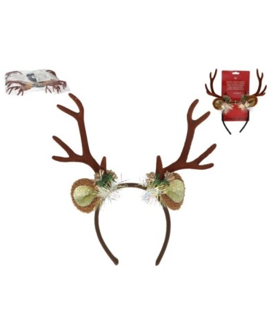 DIADEMA CUERNOS 25X28CM MARRON