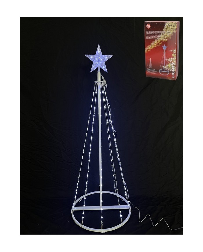 CONO CORTINA 190 LED BLANCO FRIO 8 FUN. 120CM