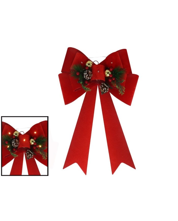 LAZO XMAS 5 LED 41X66CM CON PIсS ROJO