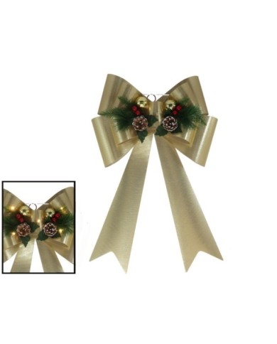 LAZO XMAS 5 LED 41X66CM CON PIсS DORADO BRILLO
