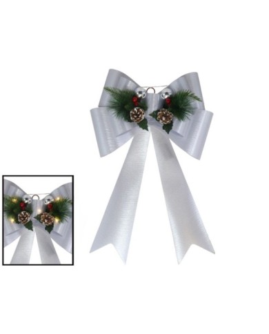 LAZO XMAS 5 LED 41X66CM CON PIсS PLATA BRILLO