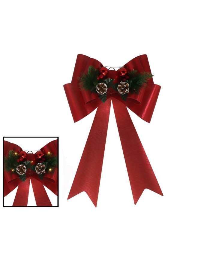 LAZO XMAS 5 LED 41X66CM CON PIсS ROJO BRILLO