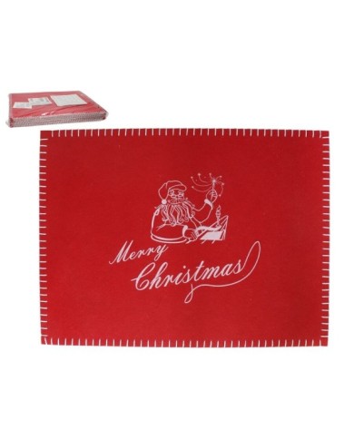 SALVAMANTEL RECT. MERRY XMAS 40X30X0,3CM ROJO