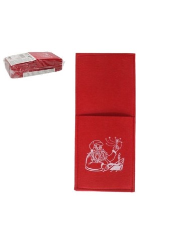 PORTA CUBIERTOS XMAS 23X10X0,3CM ROJO