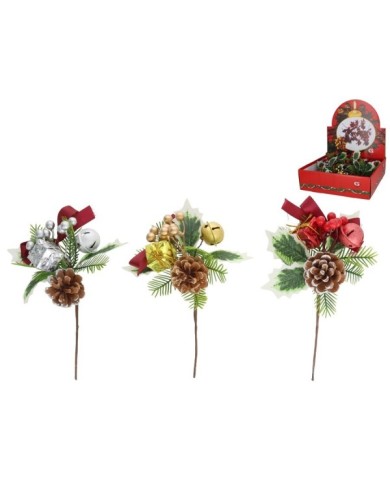 PICK XMAS PIÑA Y BOLAS 18CM