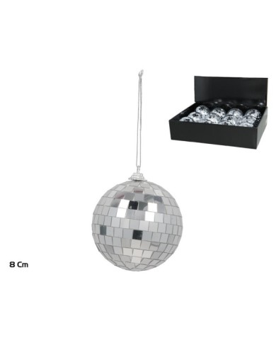 BOLA IBIZA PLATEADA 8CM