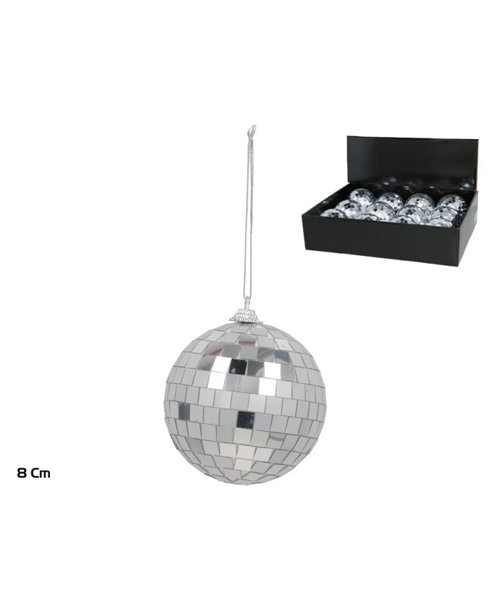 BOLA IBIZA PLATEADA 8CM