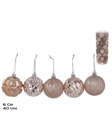 CAJA S/40 BOLAS MUNYPU 6CM 5 SURT. ORO ROSADO