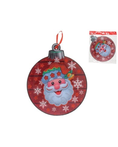 COLGANTE BOLA C/10 LEDS SANTA CLAUS POUSHY 31X23X1