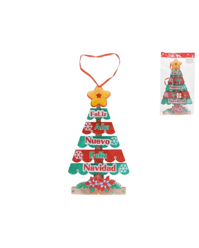 COLGANTE ARBOL XMAS POUSHY C/10 LEDS 40,5X22,5X1,5