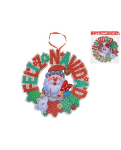 COLGANTE PAPA NOEL POUSHY C/10 LEDS 27,5X1CM