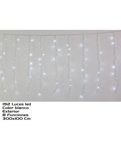 CORTINA EXT. 192 LEDS FRIA 8 FUNC. 300CMX100CM