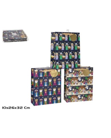 BOLSA REGALO C/ASAS ORIENTE 32X26X10CM 2 SURT.