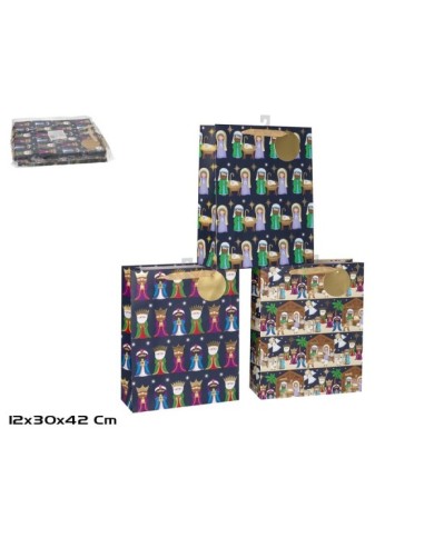 BOLSA REGALO C/ASAS ORIENTE 42X30X12CM 2 SURT.
