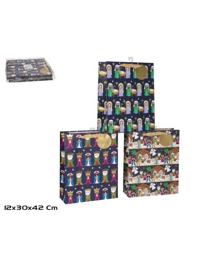 BOLSA REGALO C/ASAS ORIENTE 42X30X12CM 2 SURT.