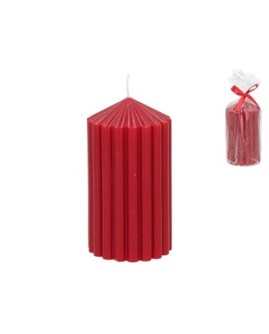 VELA TACO DENTADA 6,8X13CM ROJA