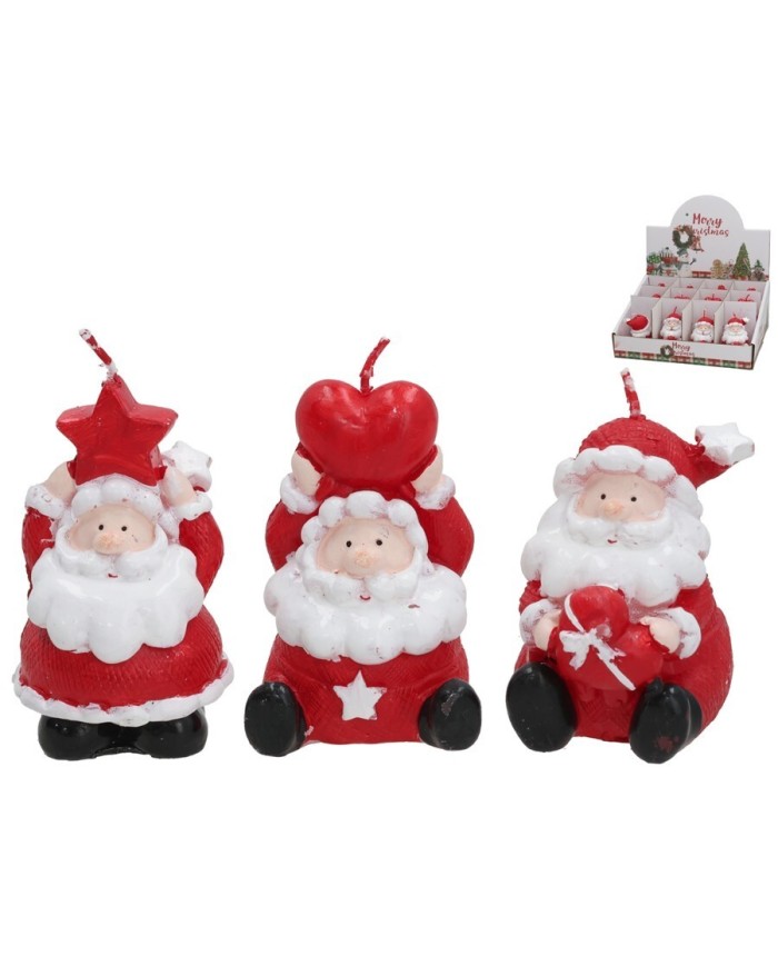 VELA SANTA CLAUS HERS 6X7CM ROJO