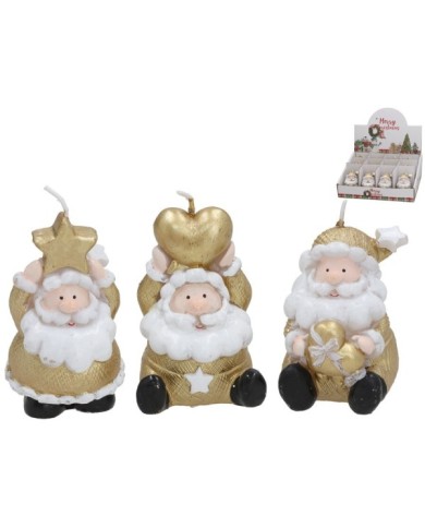 VELA SANTA CLAUS HERS 6X7CM DORADO