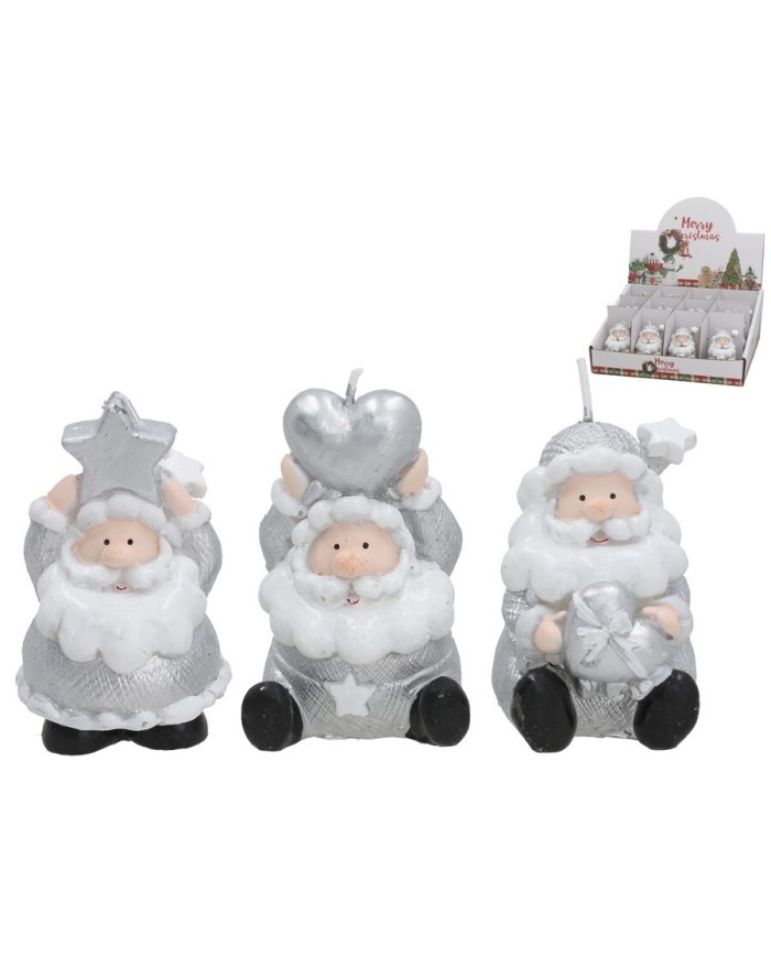 VELA SANTA CLAUS HERS 6X7CM PLATA