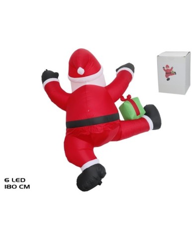 HINCHABLE SANTA C/6 LEDS YUNI 180CM