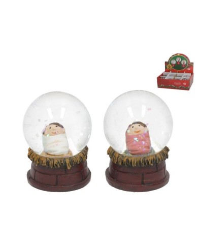 BOLA AGUA XMAS BELEN 6X4,5X6,3CM 2STD