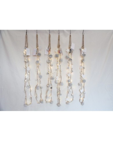 COLGANTE XMAS C/ CAMPANAS Y 20LED 180CM BLANCO