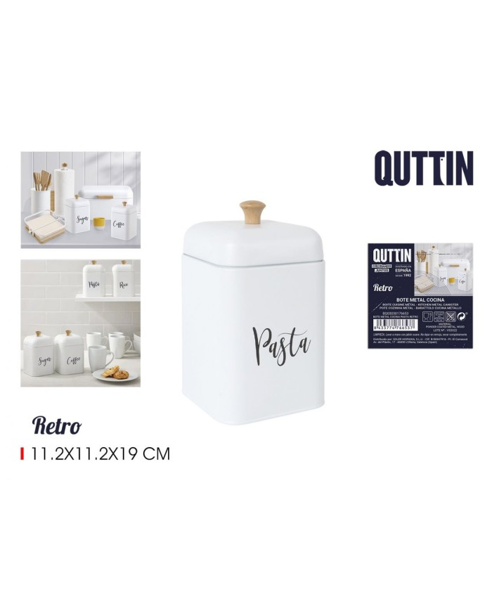 BOTE METAL COCINA PASTA RETRO QUTTIN