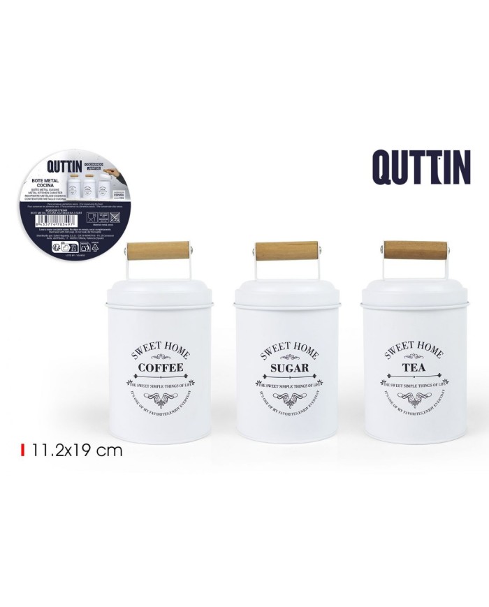 BOTE METAL COCINA ASA MADERA 3SURT QUTTIN