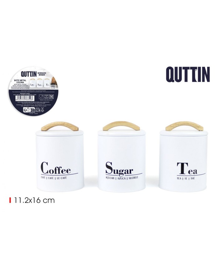 BOTE METAL COCINA ASA MADERA 3SURT QUTTIN