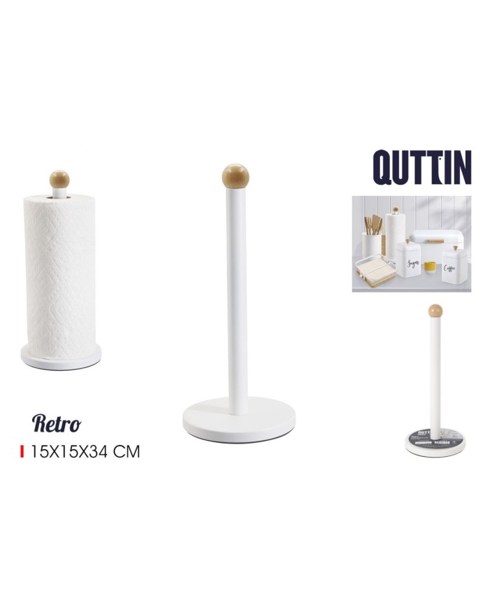 SOPORTE ROLLO COCINA RETRO 15X34CM QUTTIN