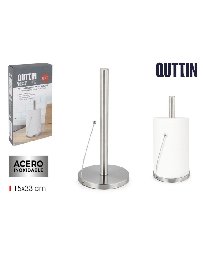 PORTARROLLO COCINA ACERO QUTTIN