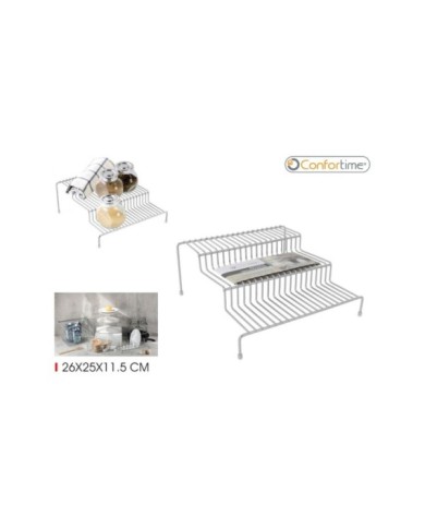 ESTANTE 3 NIVELES METAL GREY 26X25 CONFORTIME