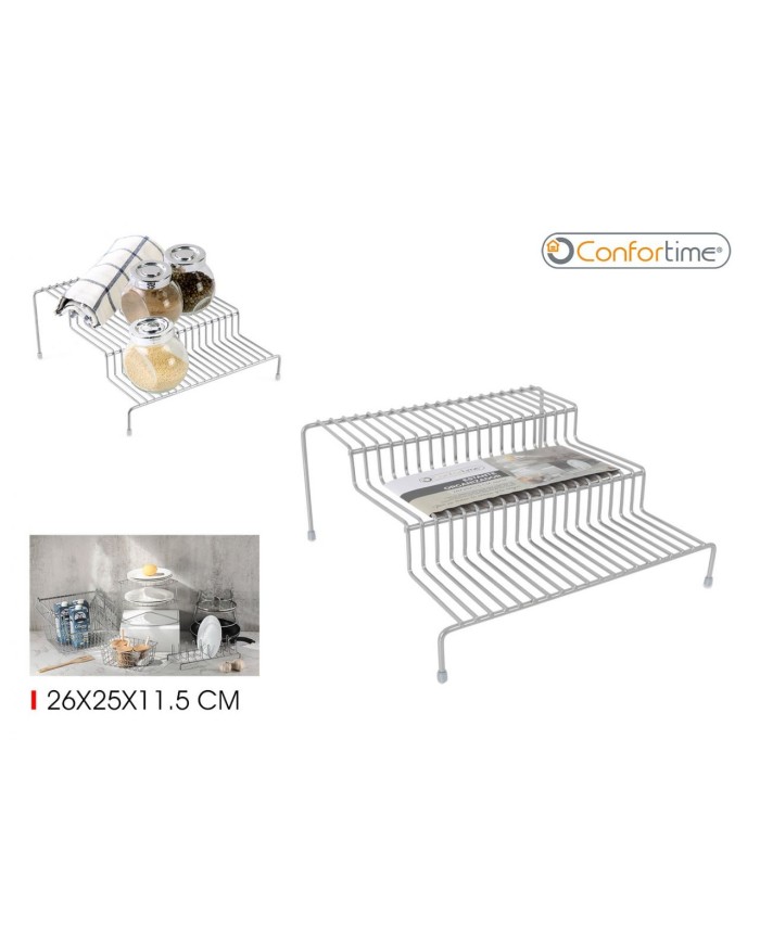 ESTANTE 3 NIVELES METAL GREY 26X25 CONFORTIME