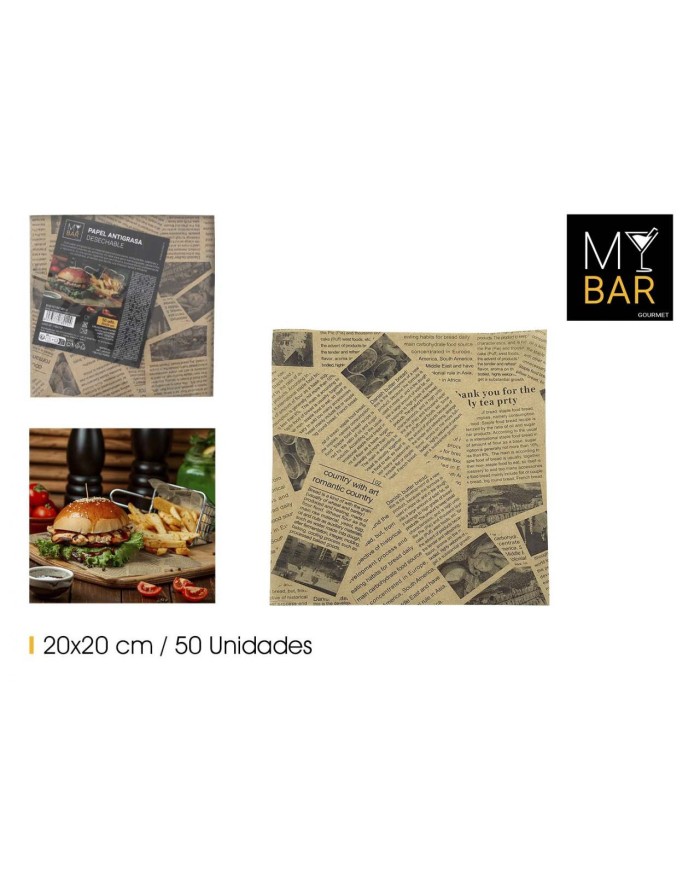 PAPEL ANTIGRA.COLOR KRAFT 20X20/50P MY BAR