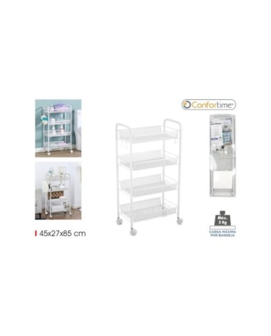CARRITO AUXILIAR 4 NIVELES C/RUEDAS CONFORTIME